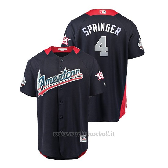 Maglia Baseball Uomo All Star Game Houston Astros George Springer 2018 1ªRun Derby American League Blu